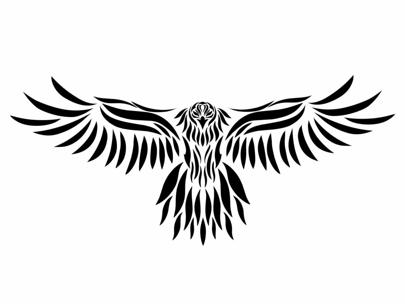 Illustration Vektor Grafik von Stammes- Kunst abstrakt Design von ein Adler flattern es ist Flügel
