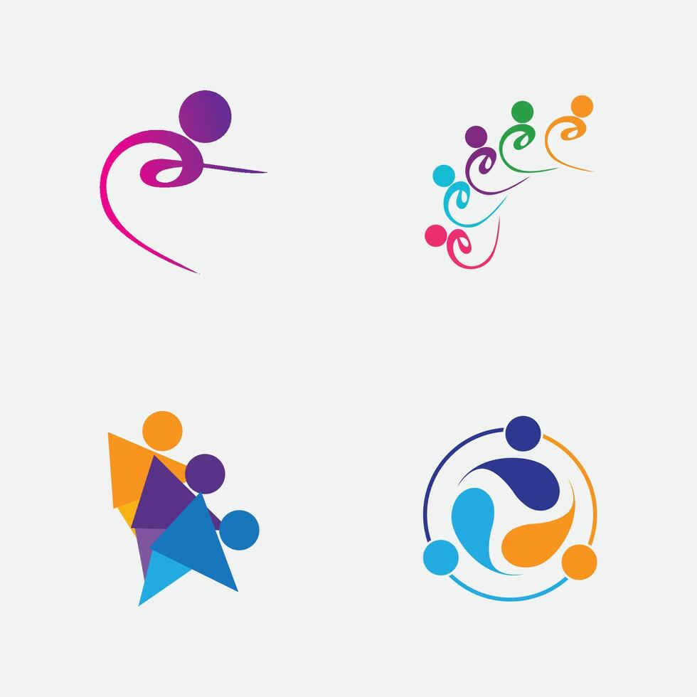kreativ Menschen Logo Design Vorlage mit Kreis, flach Vektor Logo Design Vorlage Element