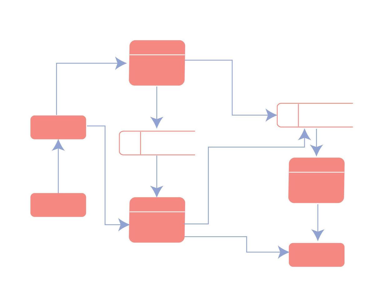 Daten fließen Diagramm Karten aus das fließen von Information zum irgendein Prozess oder System vektor