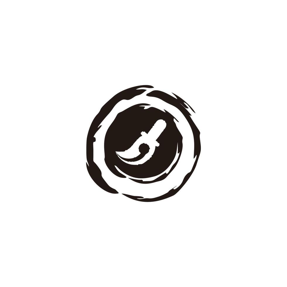 borsta penna cirkel måla konst symbol logotyp vektor