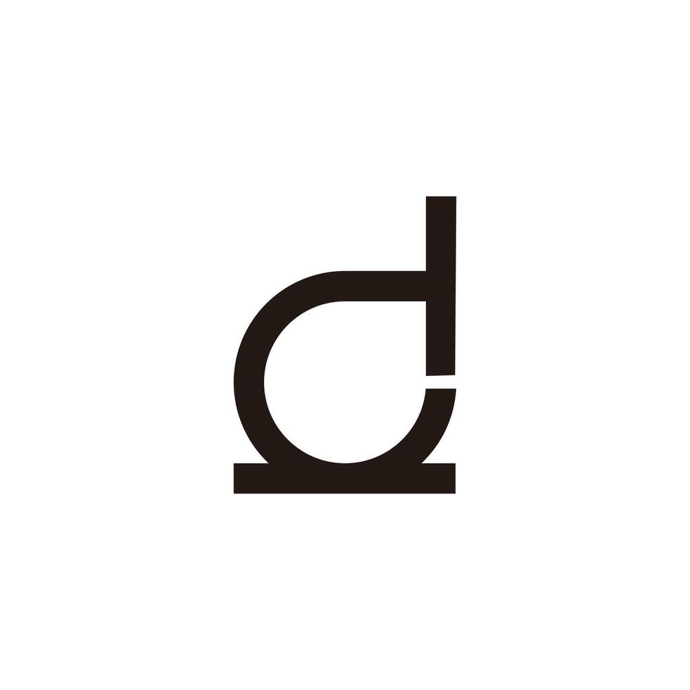 brev tc enkel slinga geometrisk logotyp vektor