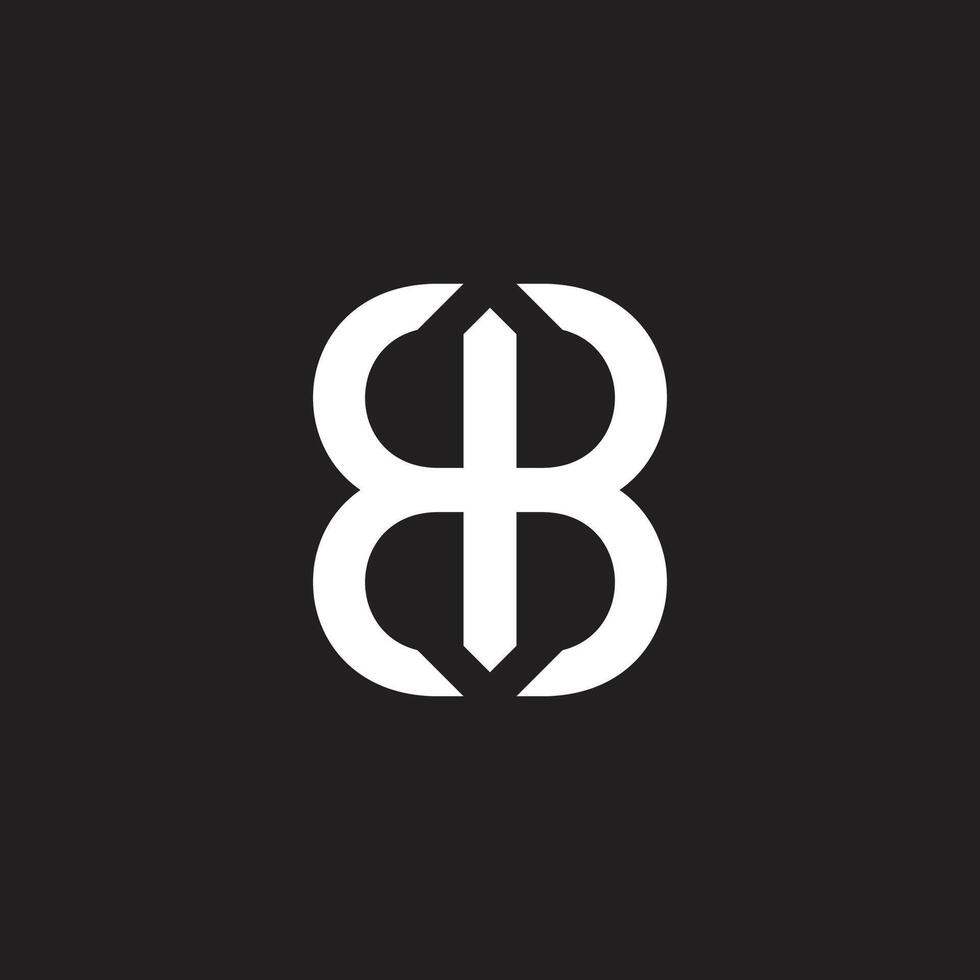 Brief bb einfach verknüpft geometrisch Linie Logo Vektor
