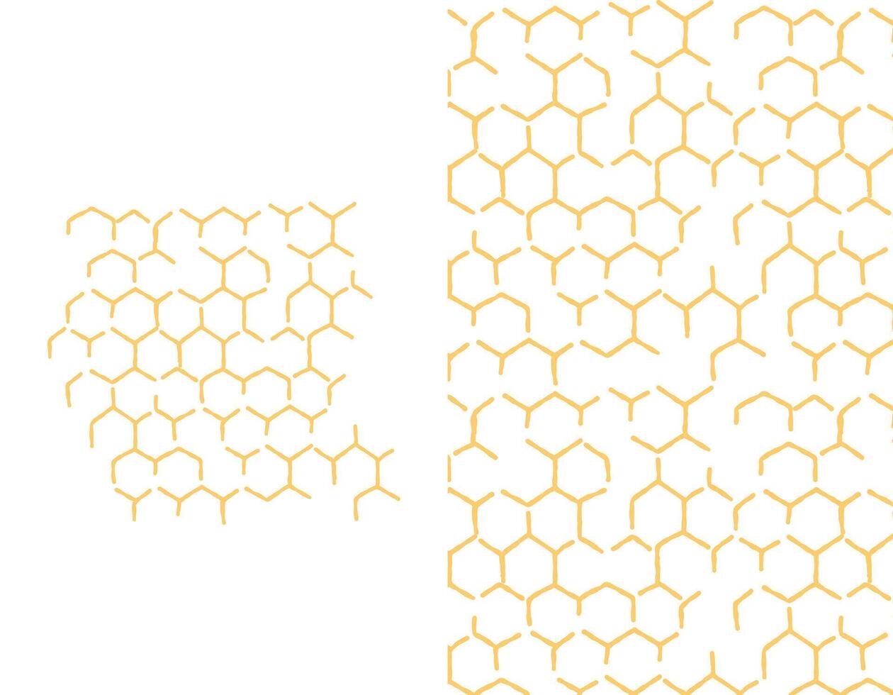 Bienenwabe nahtlos Muster, abstrakt Linie Zeichnung. Gekritzel Stil Hand Zeichnung modern abstrakt Hintergrund zum Design Hintergrund, Verpackung, Abdeckung, Stoff vektor