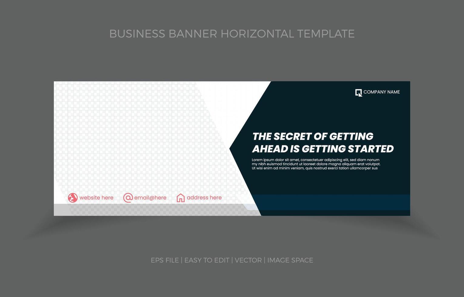 Geschäft horizontal Banner Vorlage Design mit Bild Raum Vorlage vektor