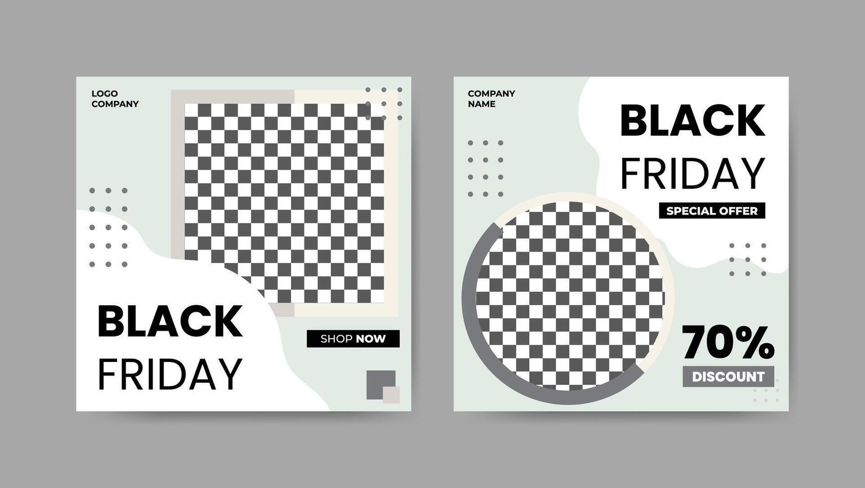 Sammlung von modisch schwarz Freitag Sozial Medien Post Vorlagen. Platz Banner Design Hintergrund. vektor