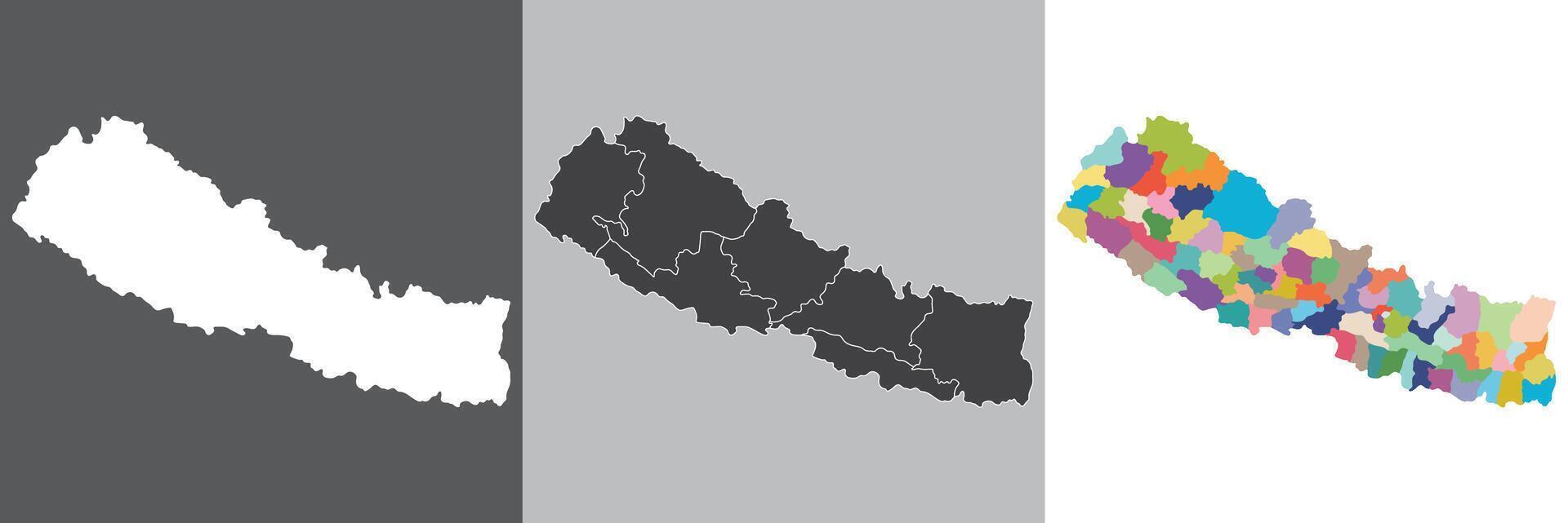 nepal Karta. Karta av nepal i uppsättning vektor