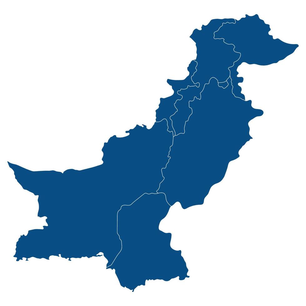 pakistan Karta. Karta av pakistan i administrativ provinser i blå Färg vektor