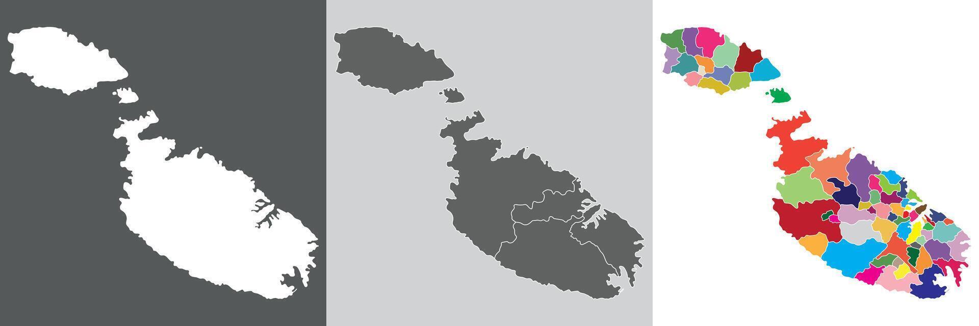 Malta Karte. Karte von Malta im einstellen vektor