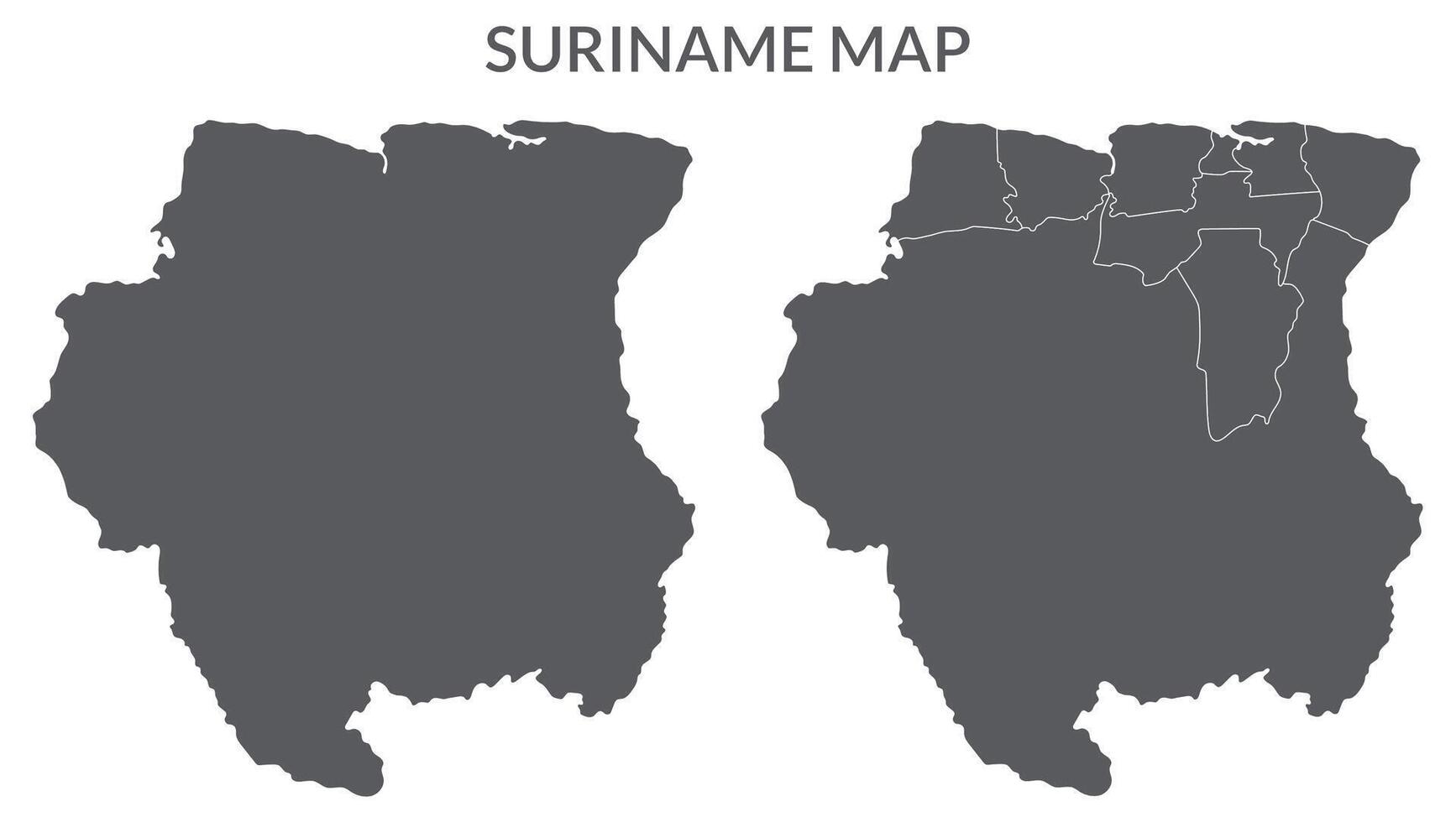 suriname Karte. Karte von suriname im grau einstellen vektor