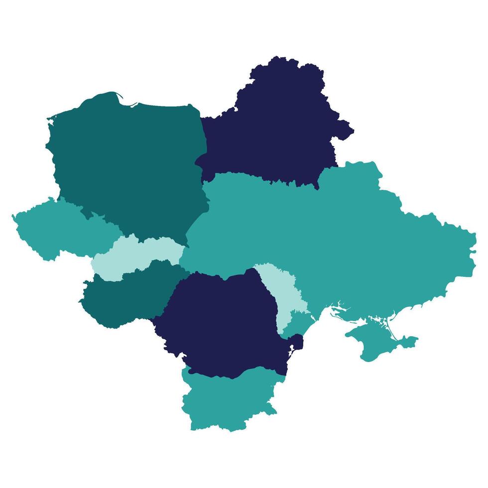 östlichen Europa Land Karte. Karte von östlichen Europa im Mehrfarbig. vektor