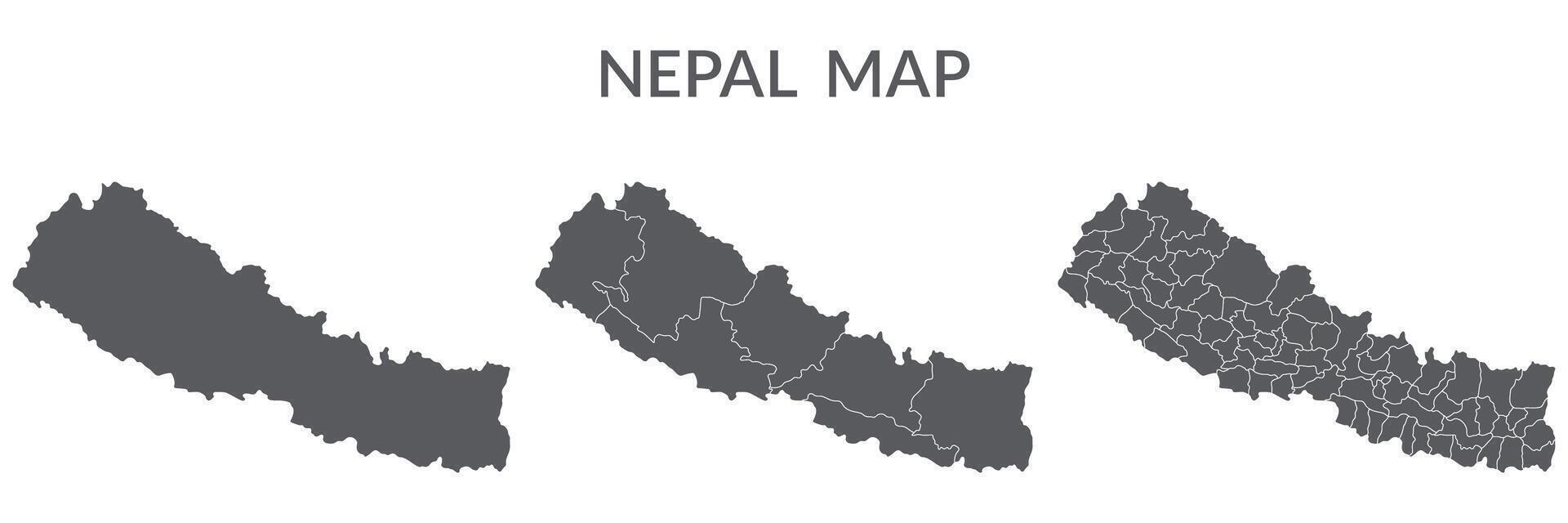 nepal Karta. Karta av nepal i grå uppsättning vektor
