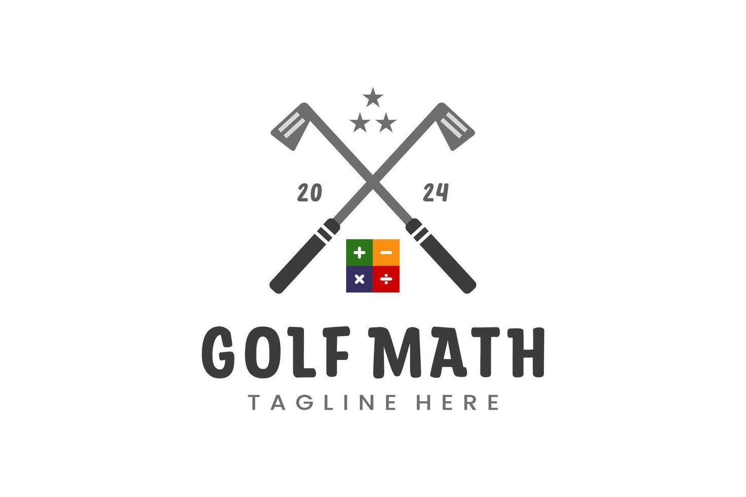 modern eben Design einzigartig Mathematik Golf Ball Verein Grafik Logo Vorlage minimalistisch Golfen Logo vektor