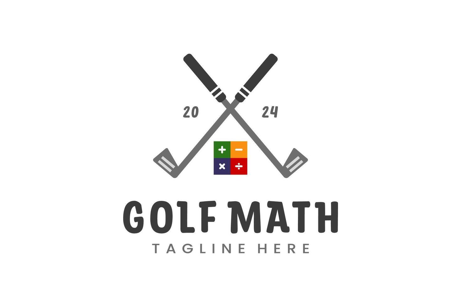 modern platt design unik matematik golf boll klubb grafisk logotyp mall minimalistisk golf logotyp vektor