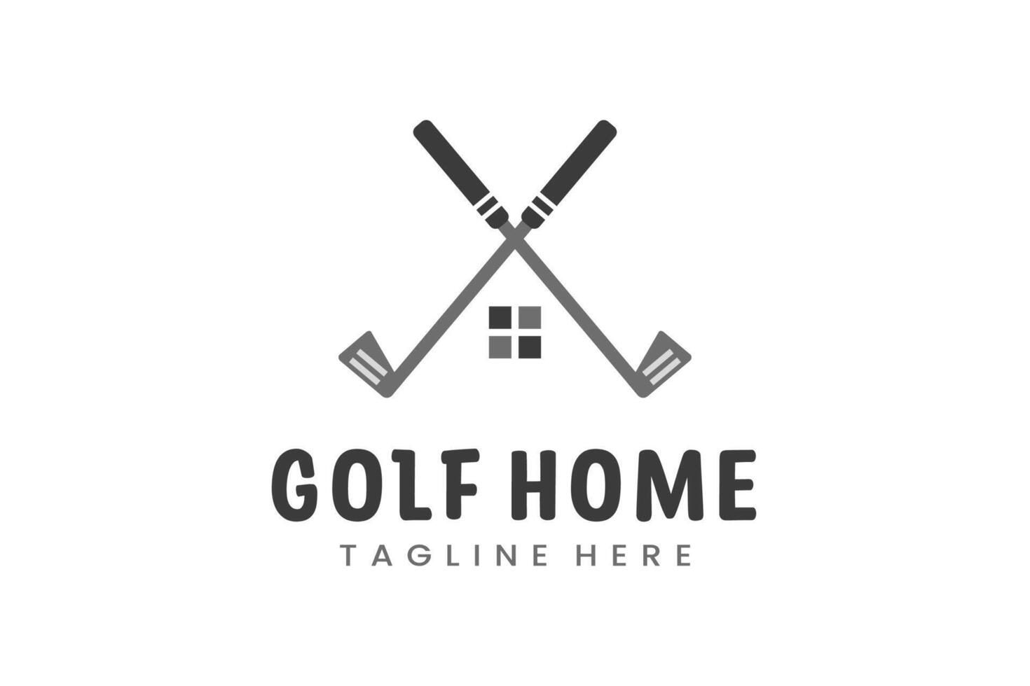 modern eben Design einzigartig Zuhause Golf Ball Verein Grafik Logo Vorlage minimalistisch Golfen Logo Vorlage vektor