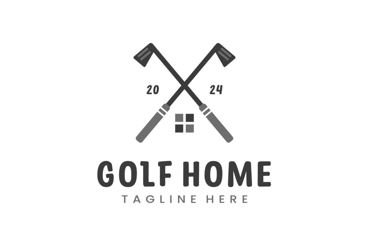 modern eben Design einzigartig Zuhause Golf Ball Verein Grafik Logo Vorlage minimalistisch Golfen Logo Vorlage vektor