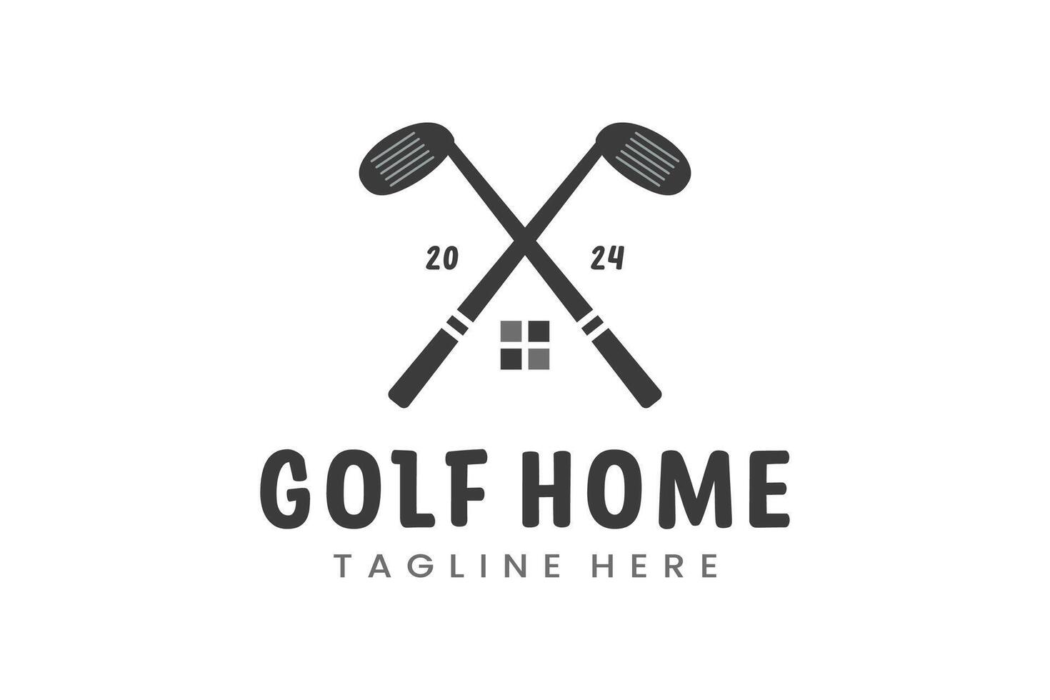 modern eben Design einzigartig Zuhause Golf Ball Verein Grafik Logo Vorlage minimalistisch Golfen Logo Vorlage vektor