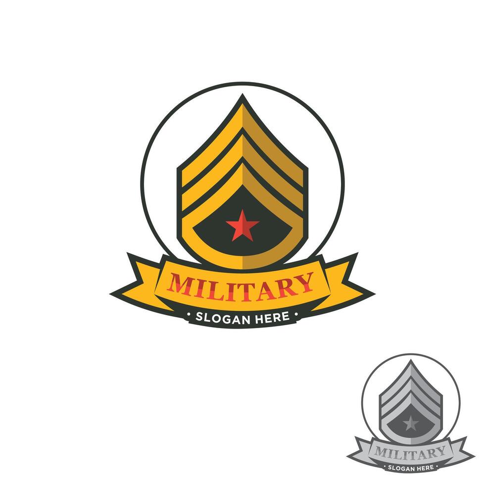 Militär- Abzeichen Emblem und Heer Patches Typografie vektor