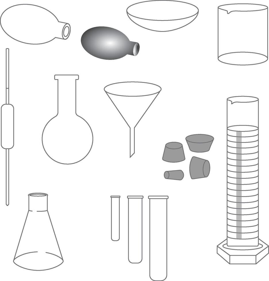 grundläggande kemi laboratorium Utrustning vektor