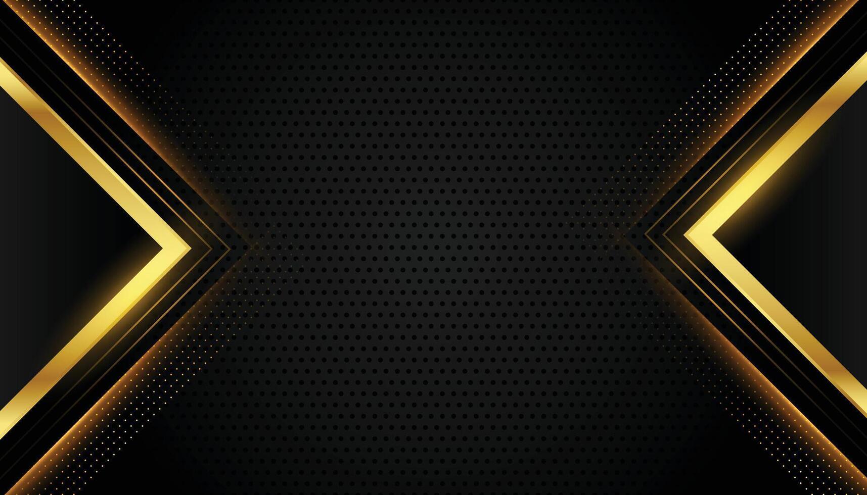 abstrakt Prämie schwarz und Gold geometrisch Hintergrund vektor