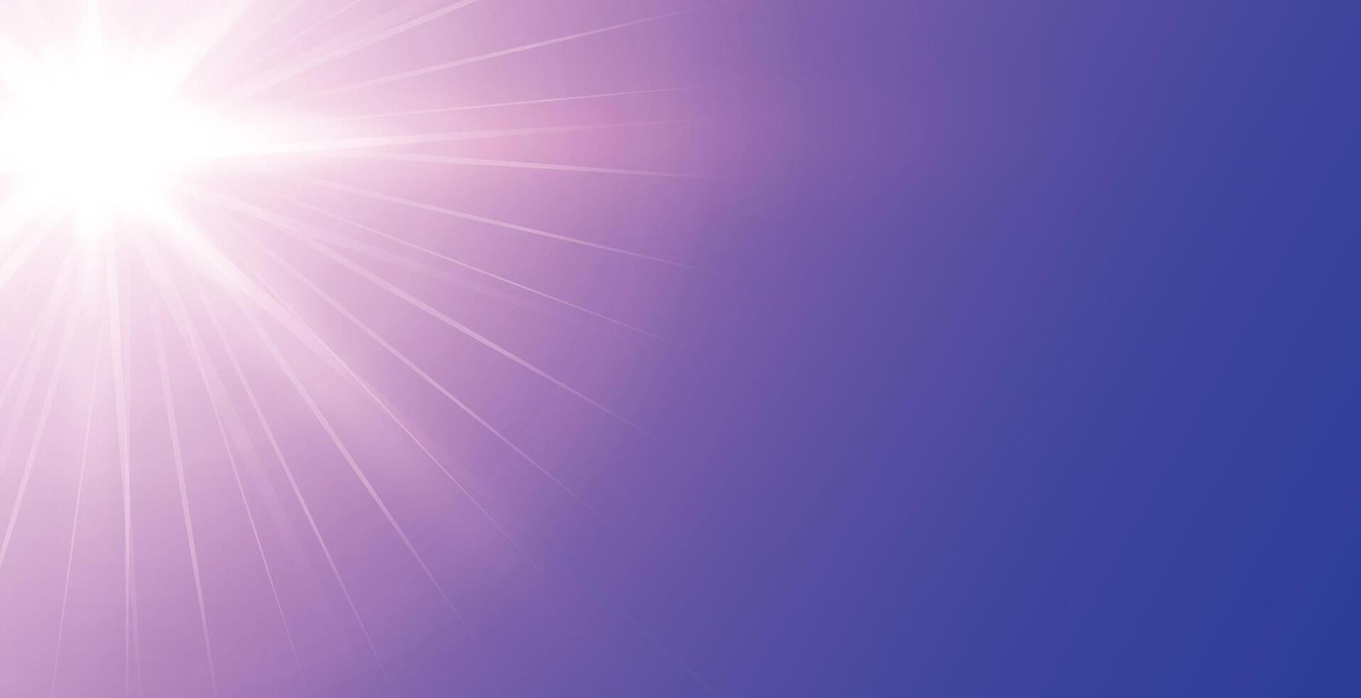 lila Hintergrund mit glühend Licht Strahlen Design vektor
