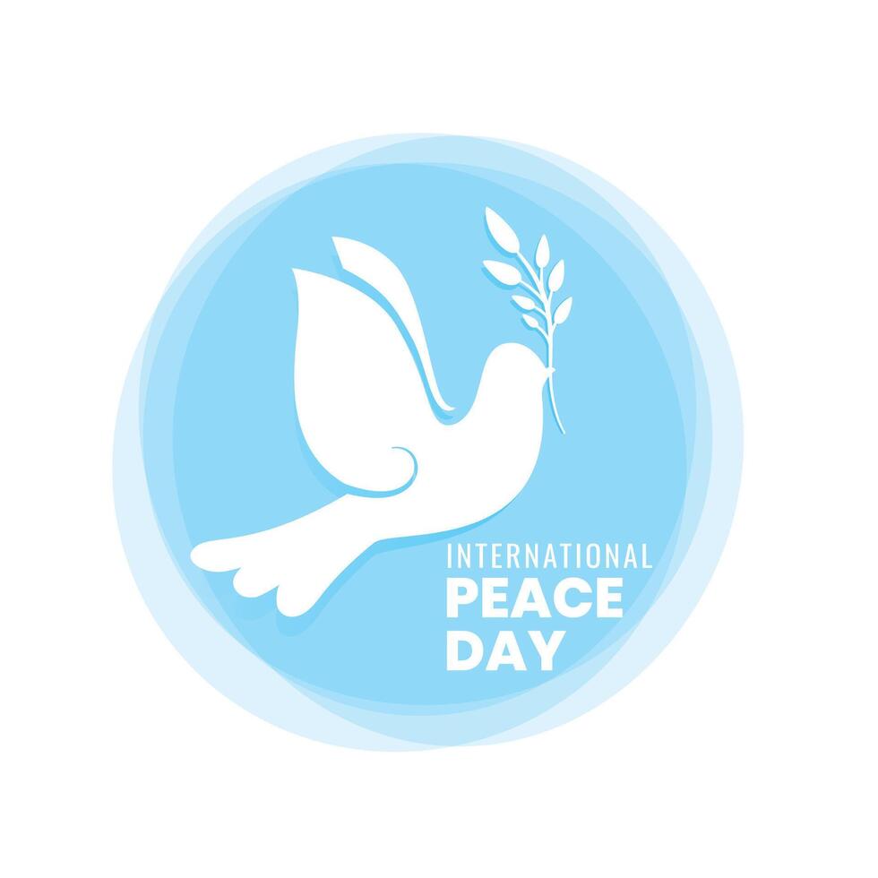 abstrakt International Frieden Tag Poster mit Taube und Olive Ast Design Vektor Illustration