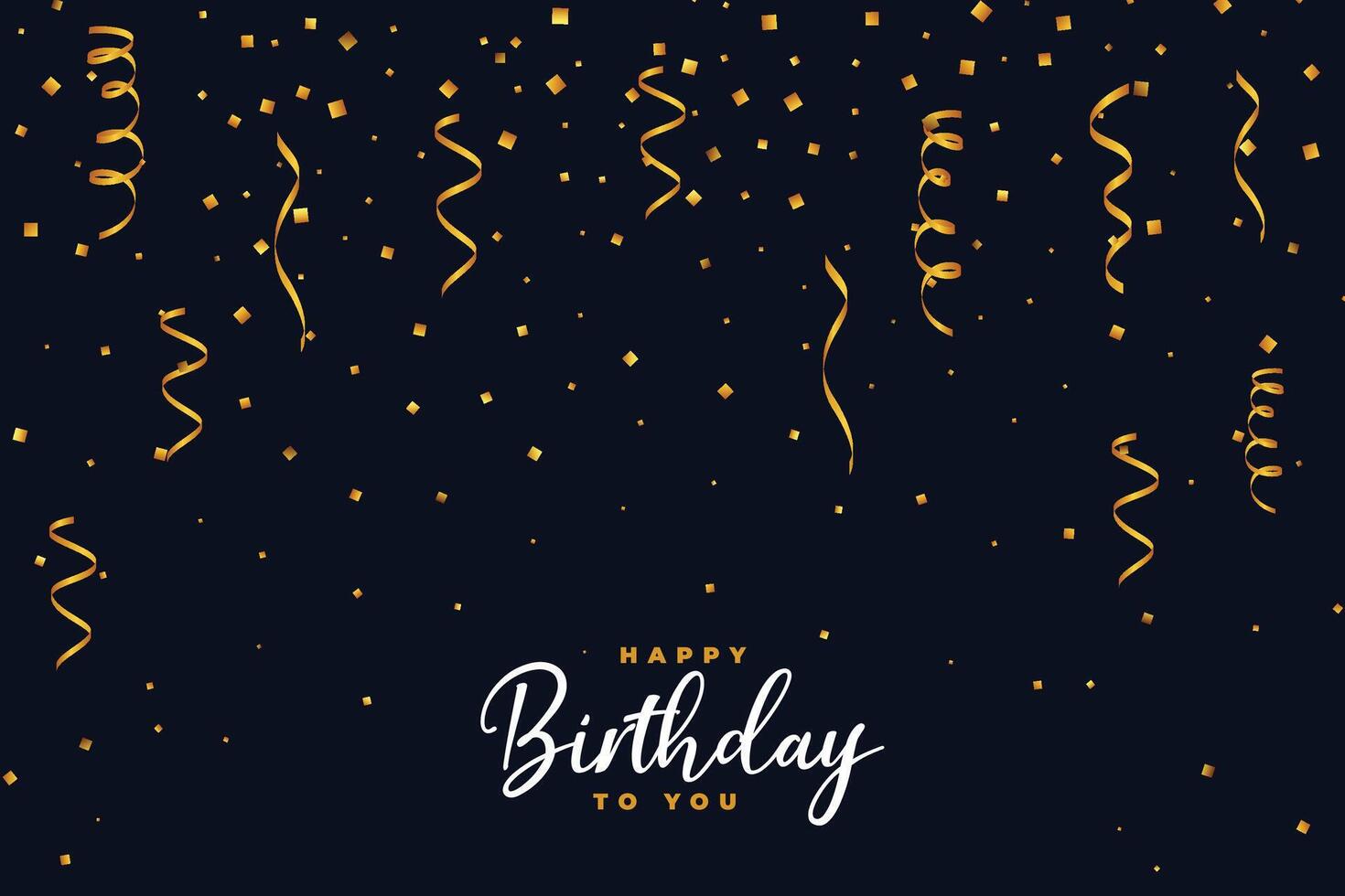 faller gyllene konfetti Lycklig födelsedag bakgrund design vektor