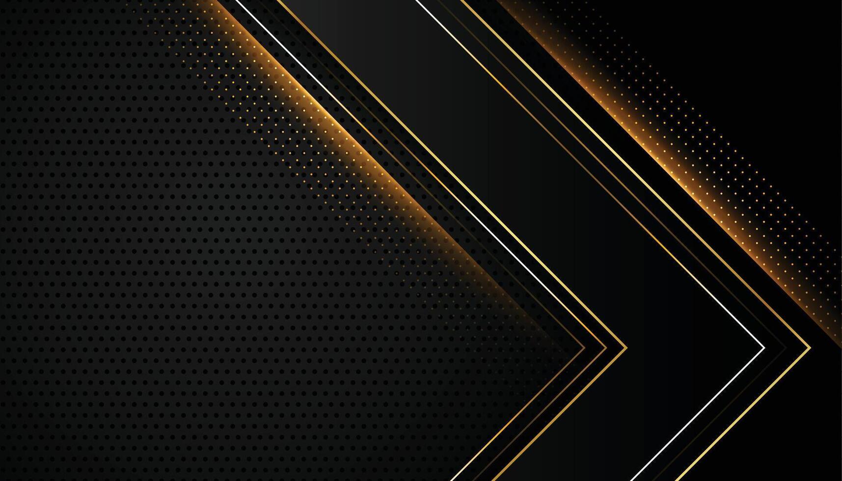 abstrakt glänzend schwarz und golden Hintergrund Design vektor