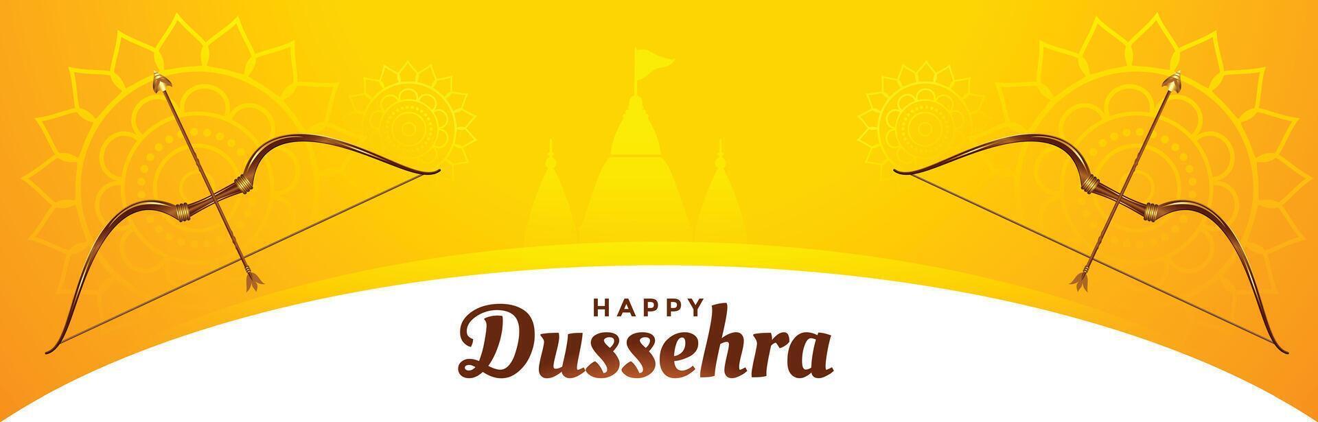 indisk Lycklig Dussehra festival gul baner design vektor