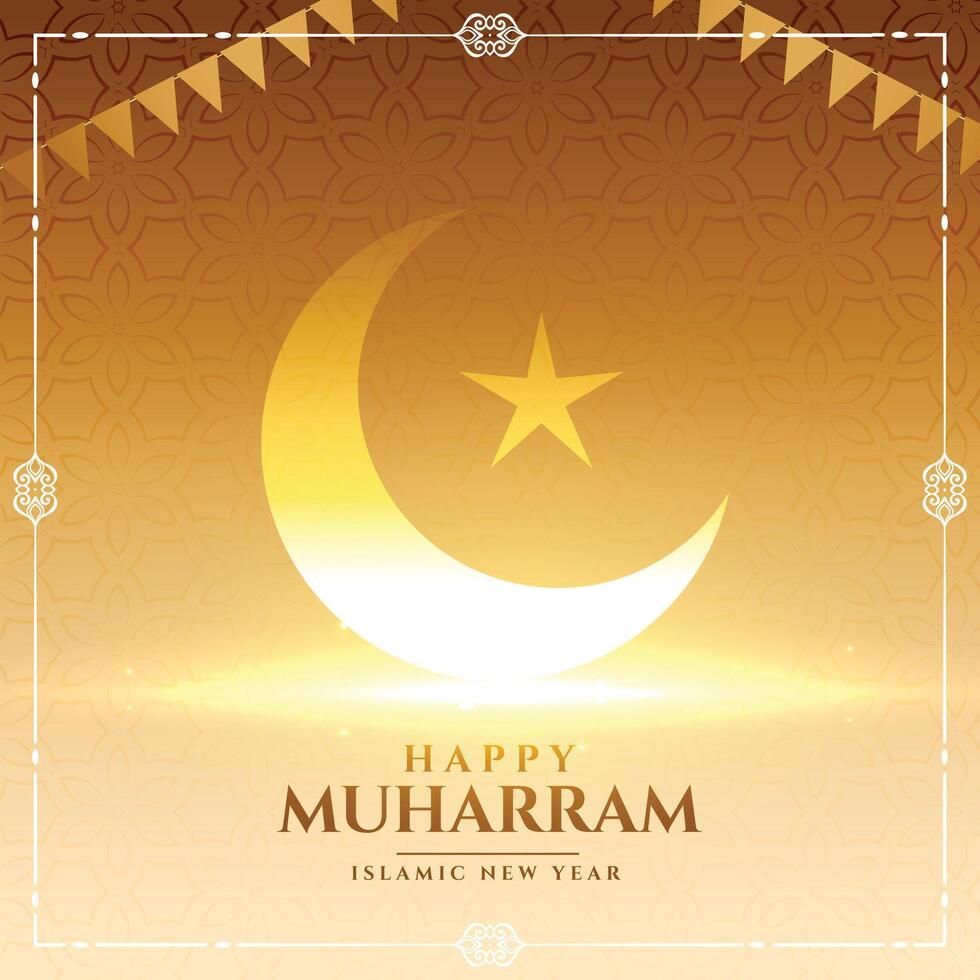 glücklich Muharram islamisch Neu Jahr Festival Karte Design vektor