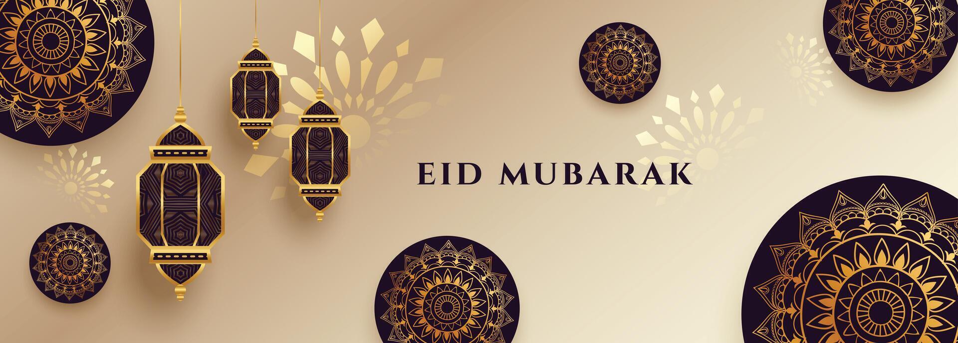 islamic eid mubarak festival firande baner design vektor
