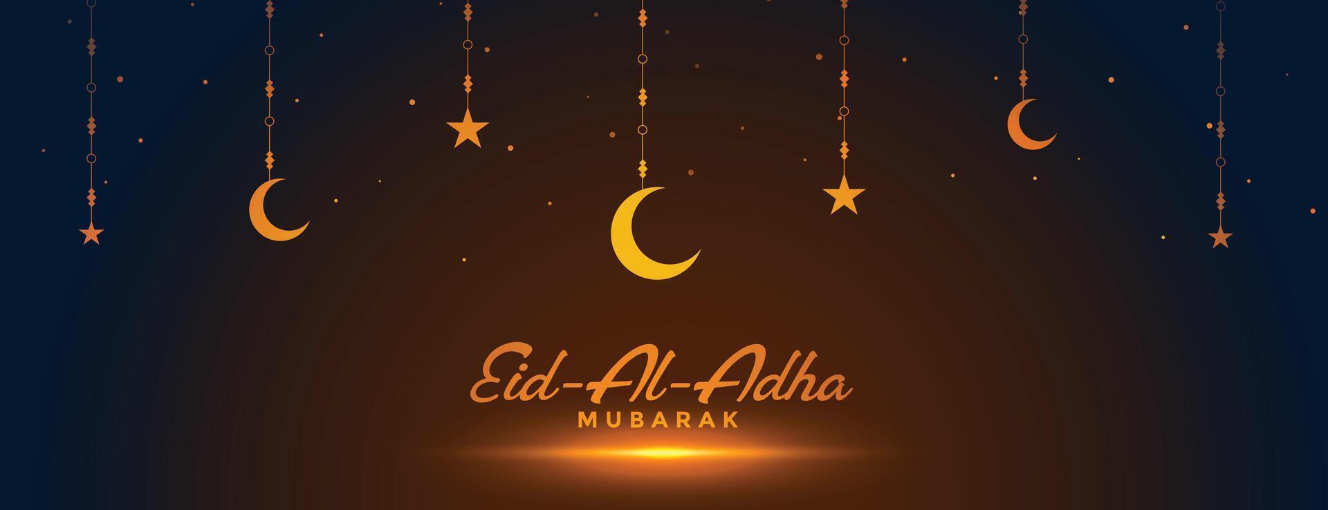 eid al Adha traditionell festival dekorativ baner design vektor