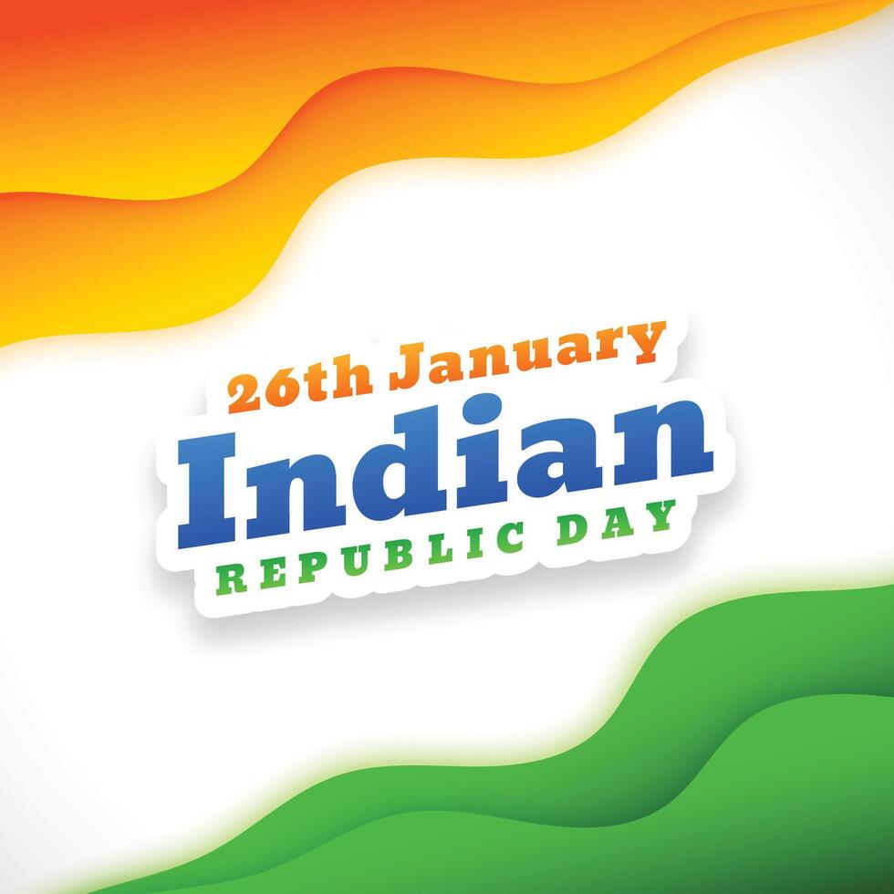 Lycklig indisk republik dag tricolor bakgrund i vätska stil vektor