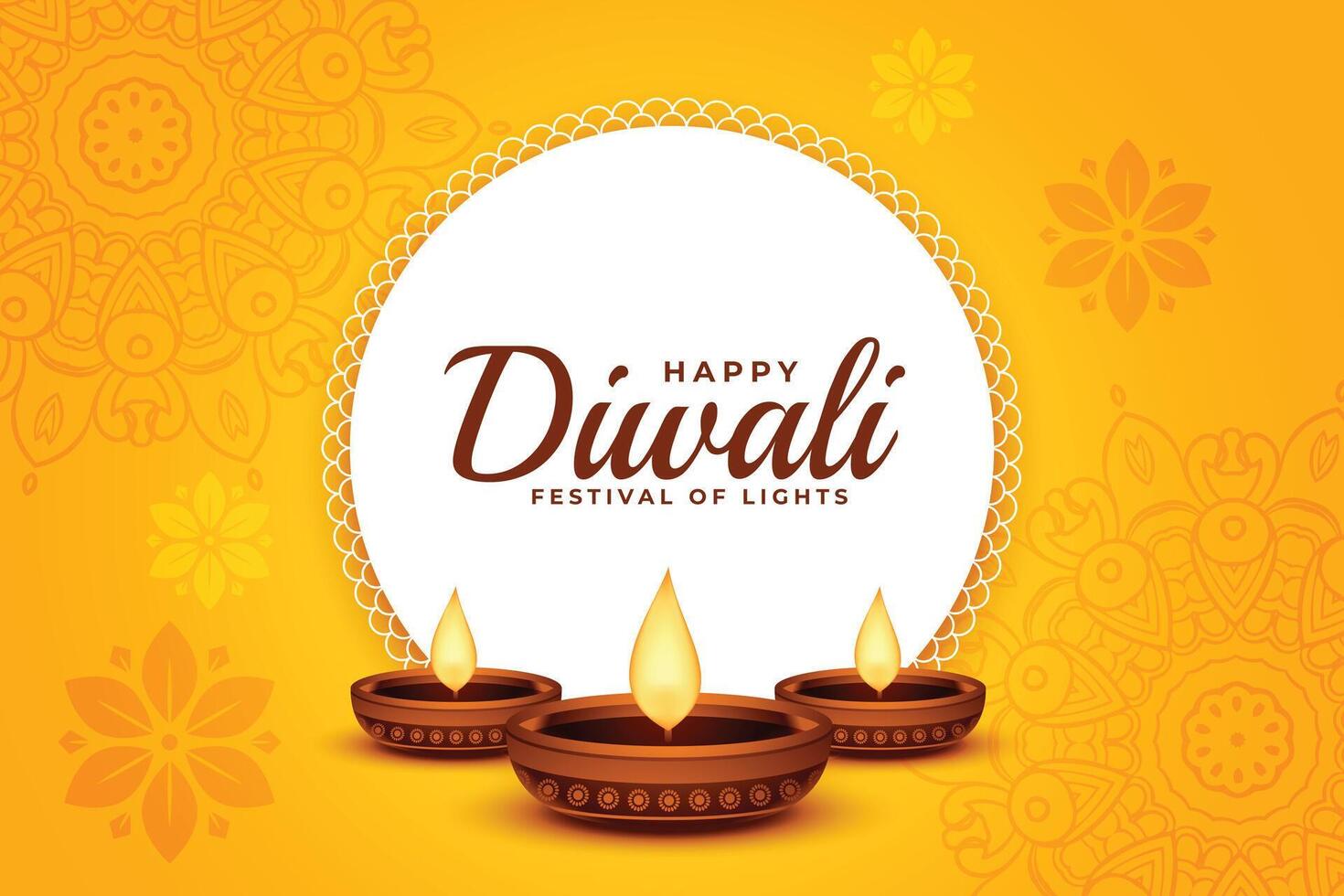 modern Stil Diwali Festival Banner mit Öl Diya Design vektor