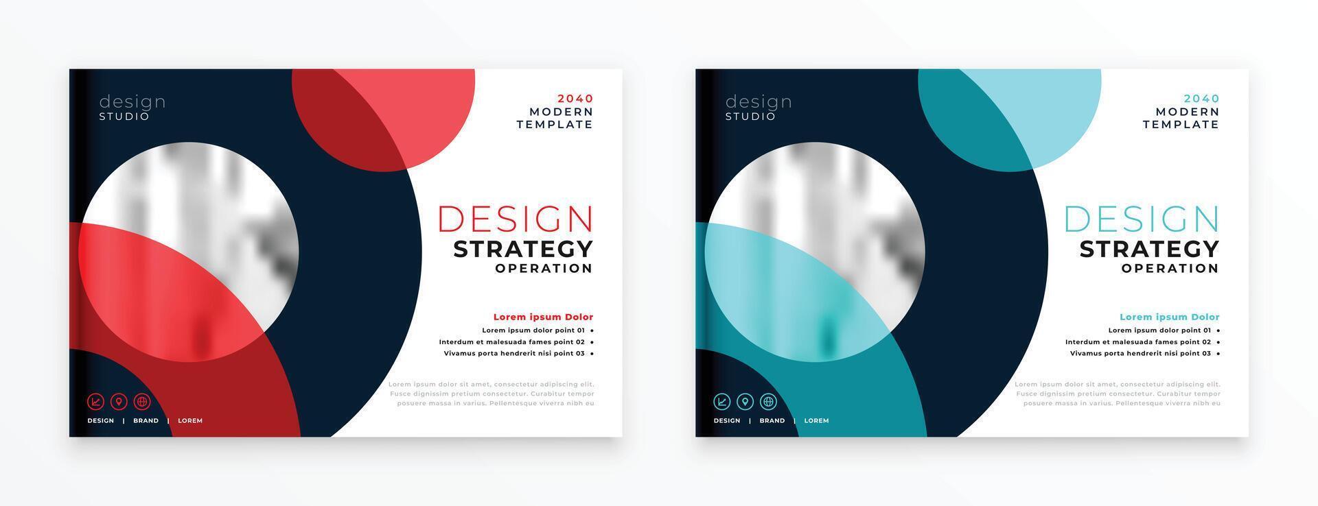 tendy företag presentation broschyr mall i två färger vektor