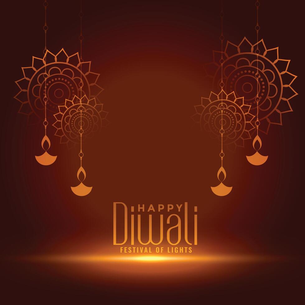glücklich Diwali Feier Karte dekorativ Design Hintergrund vektor