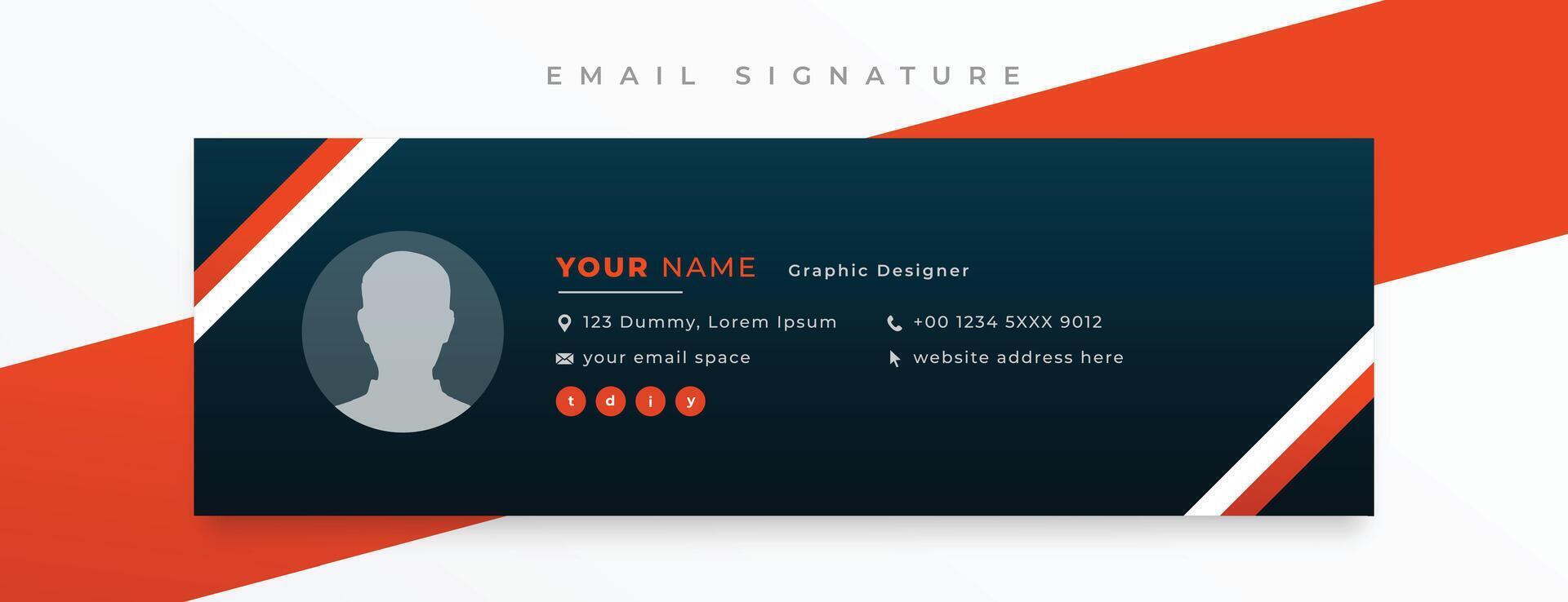 modern Stil Email Unterschrift Karte Vorlage zum Geschäft Promo vektor
