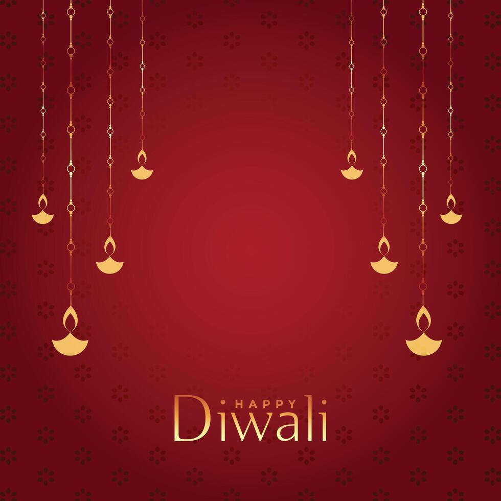 rot glücklich Diwali dekorativ Hintergrund mit Text Raum vektor