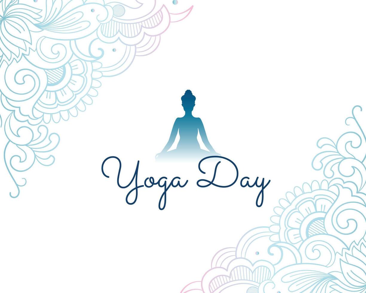 elegant yoga dag 21:e juni affisch design vektor