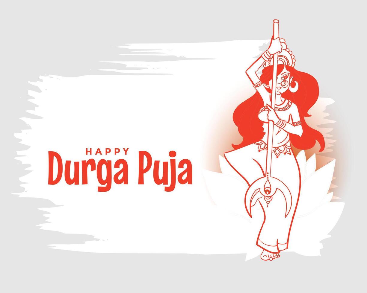 glücklich Durga pooja navratri Festival Karte Design vektor