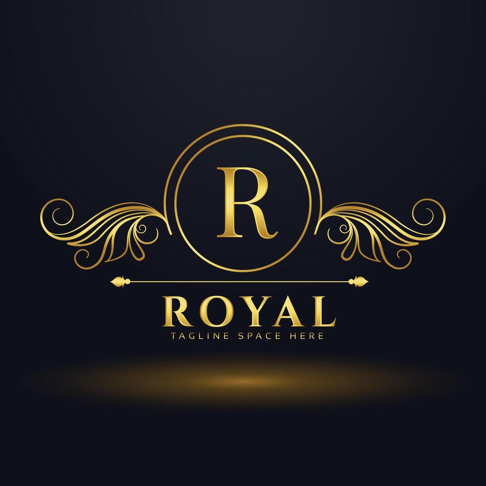 brev r kunglig lyx logotyp för din varumärke vektor