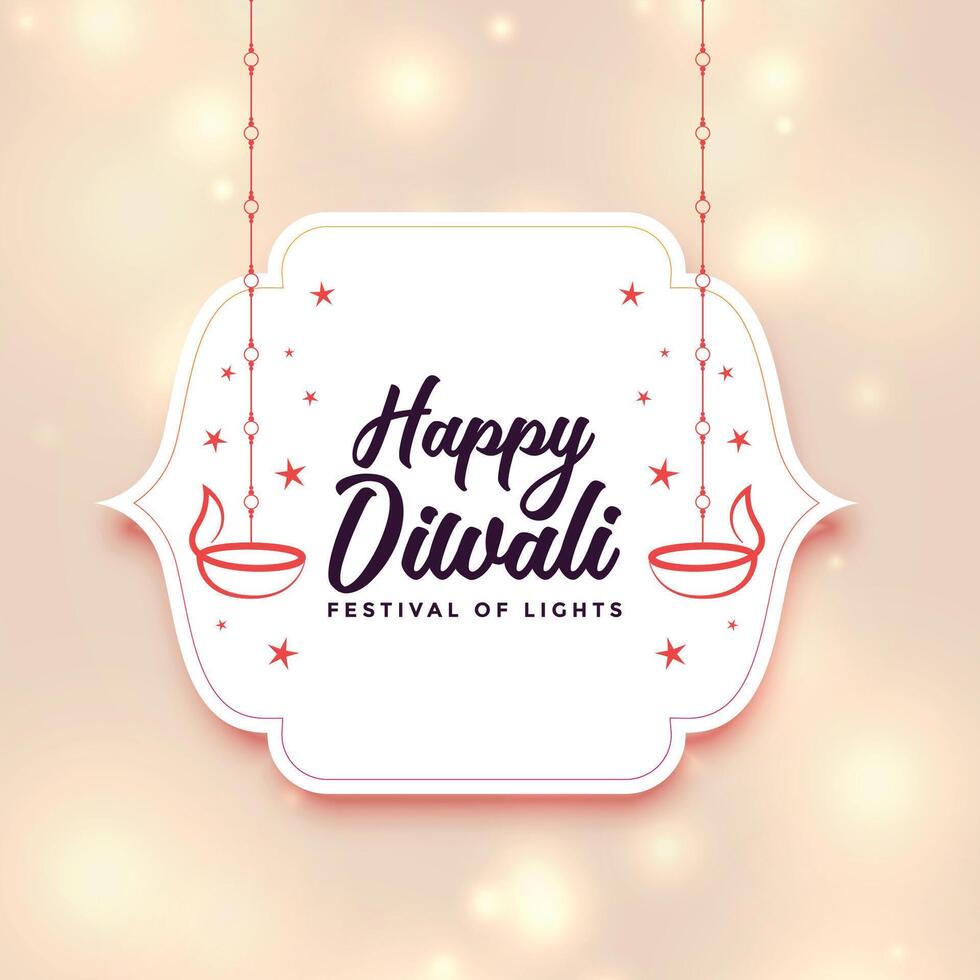 glücklich Diwali Festival Karte dekorativ Hintergrund vektor