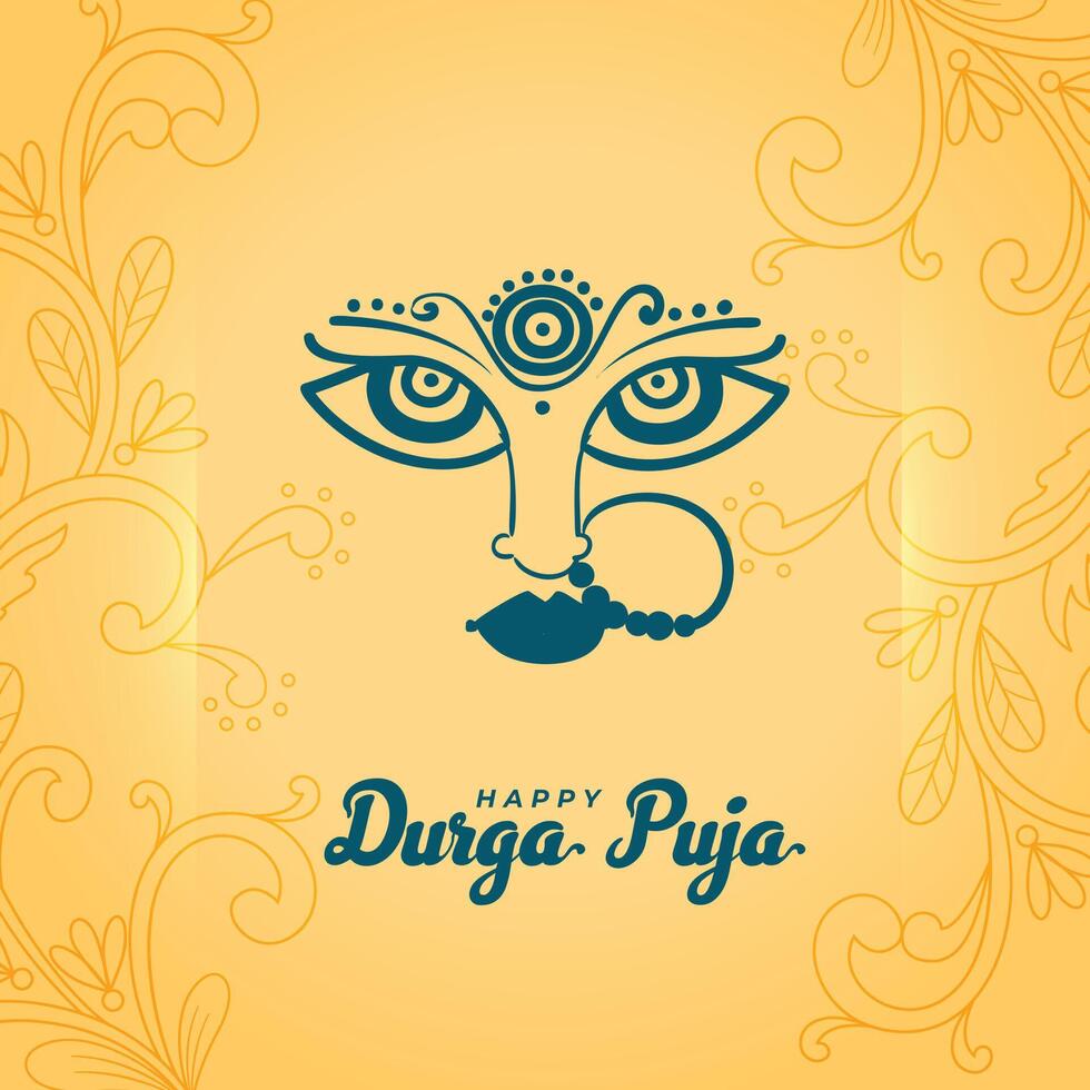 glücklich Durga pooja Festival Hintergrund mit maa Durga Gesicht Design Vektor Illustration