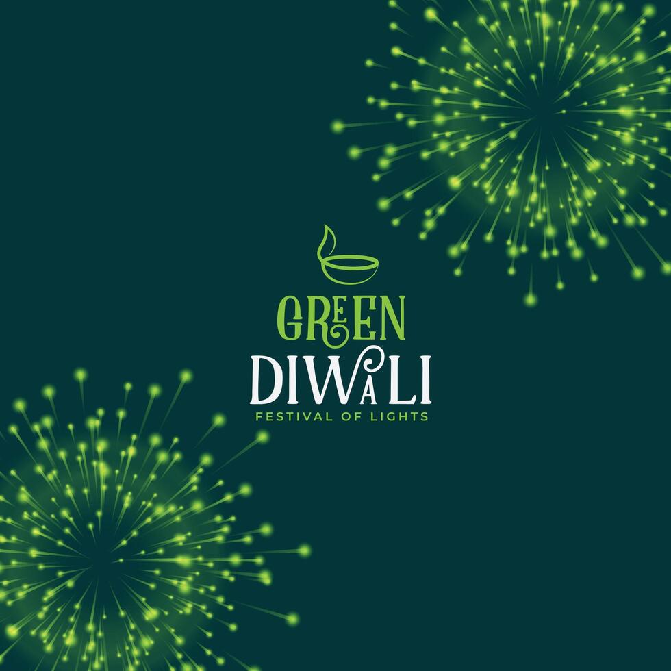 Grün Öko Diwali Feuerwerk Feier Konzept Hintergrund vektor