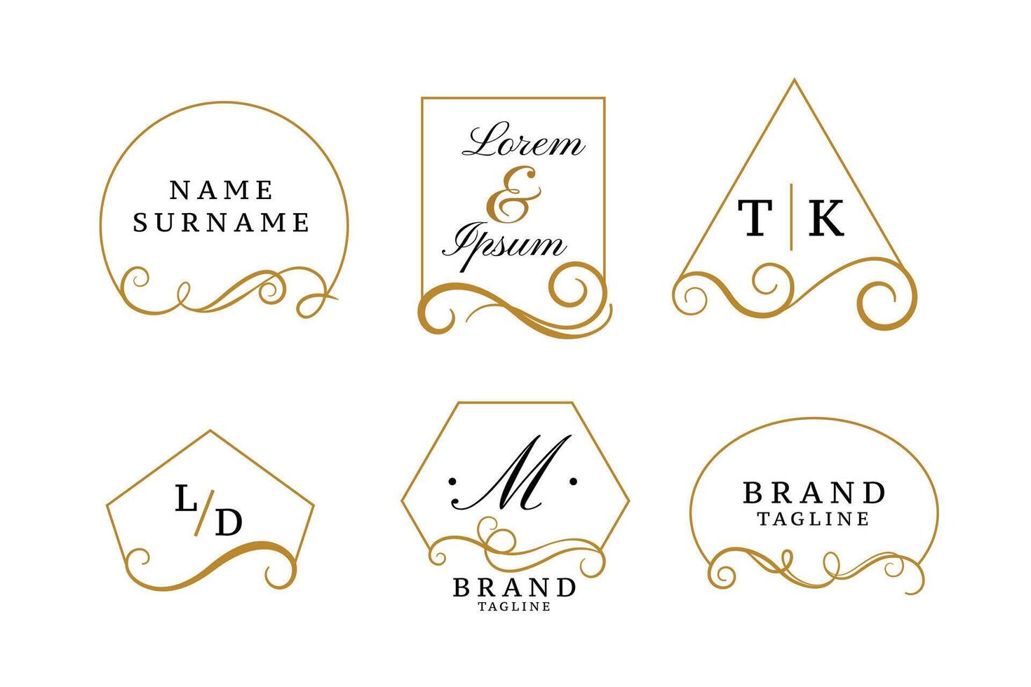schön elegant Logos oder Hochzeit Monogramme Sammlung vektor