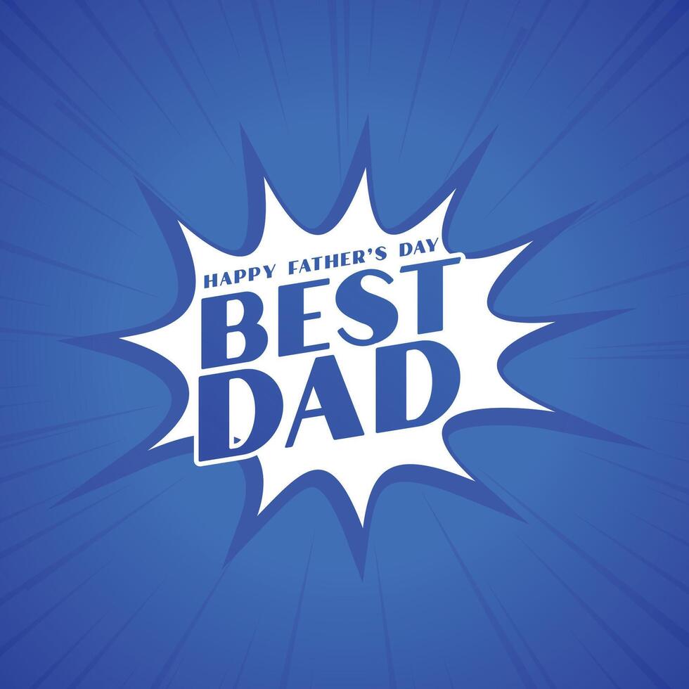 Lycklig fars dag bäst pappa komisk stil meddelande vektor