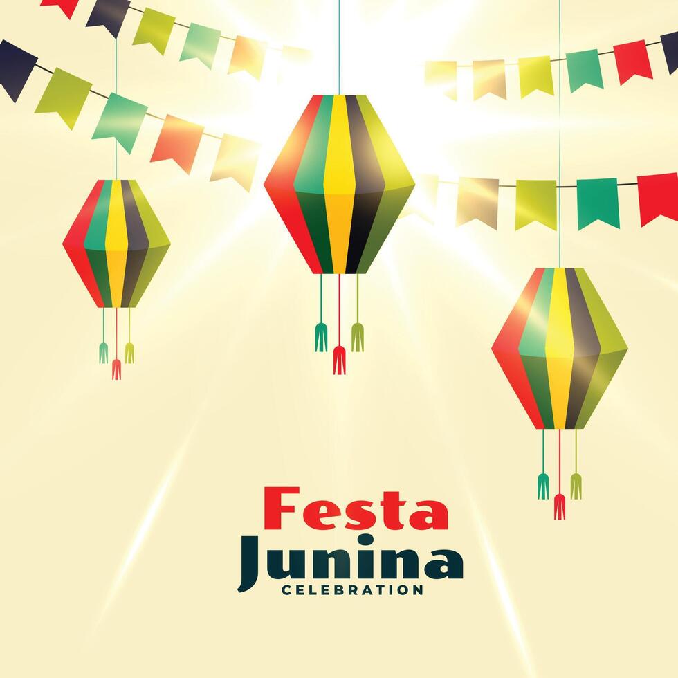 hängande festa junina dekorativ lykta firande bakgrund vektor