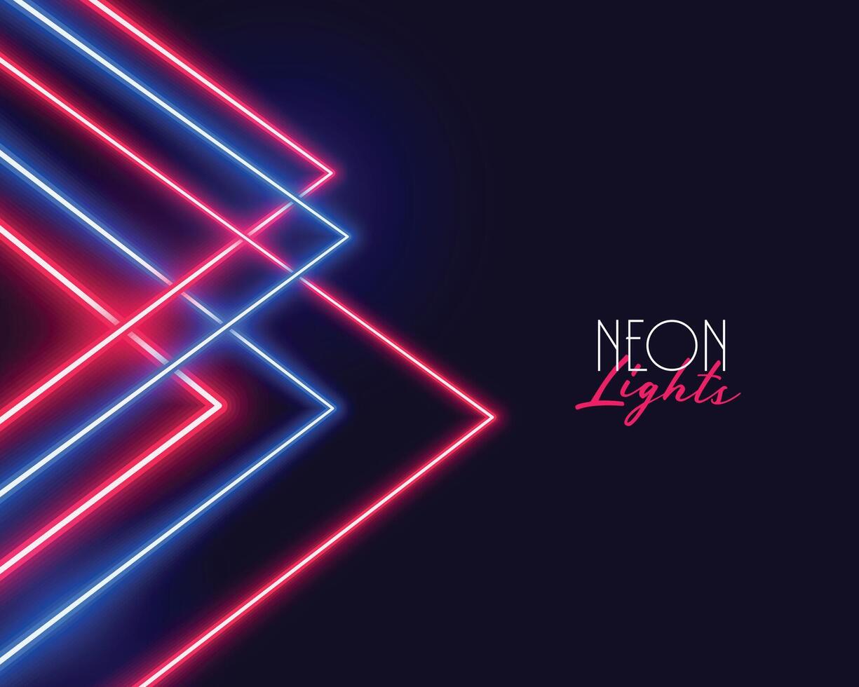 geometrisk röd och blå neon lampor bakgrund design vektor