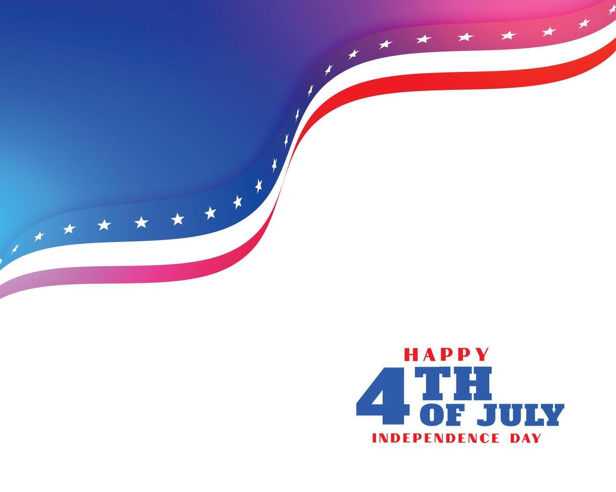 Lycklig oberoende dag Vinka flagga på vit bakgrund med 4:e av juli text vektor