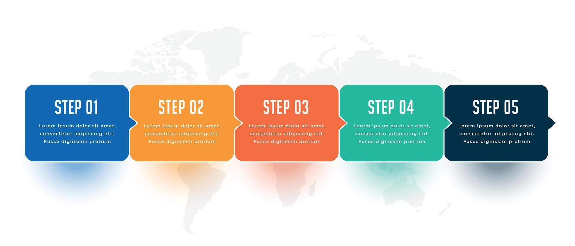 fünf Schritte modernes Business-Infografik-Template-Design vektor