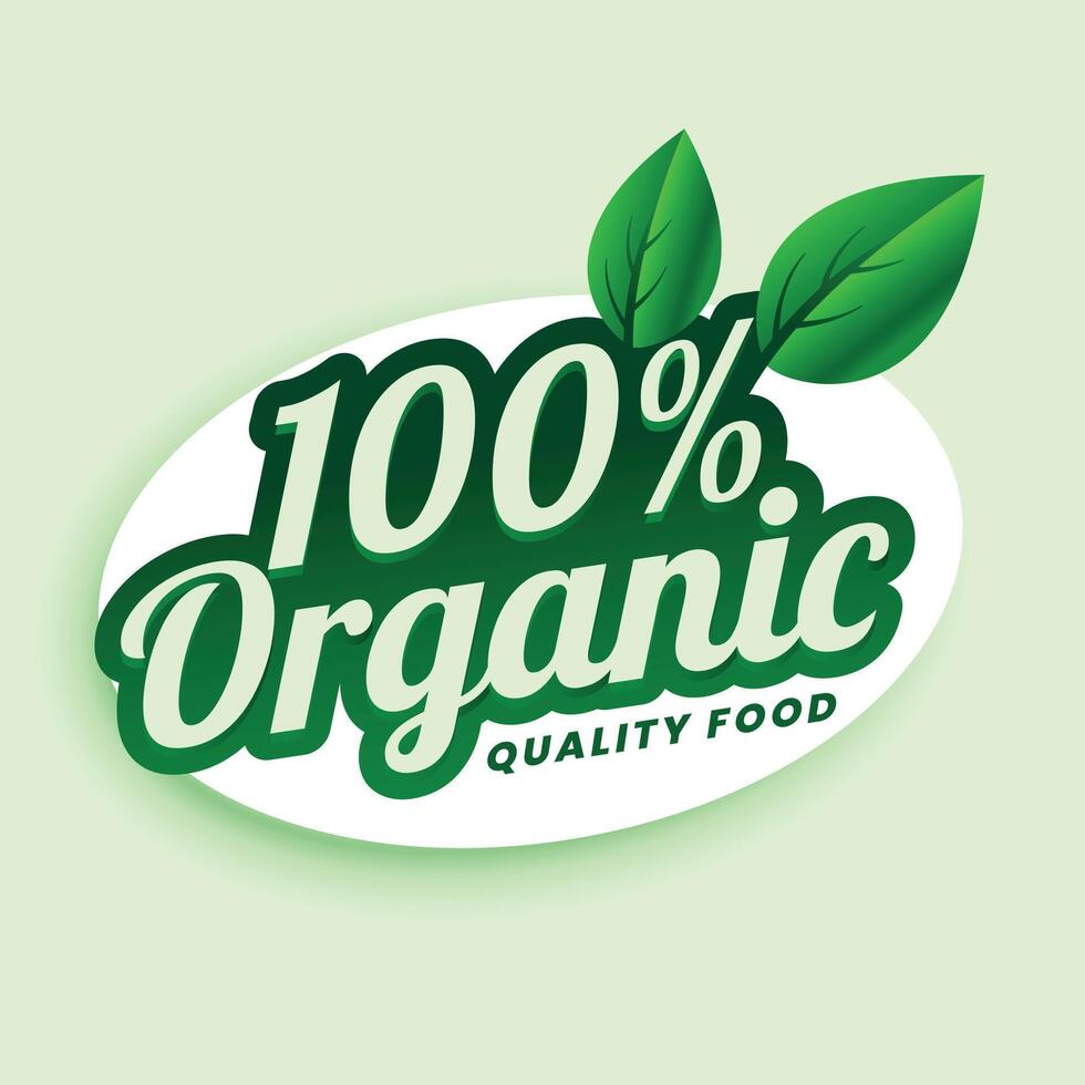 organisk kvalitet mat grön klistermärke eller märka design vektor